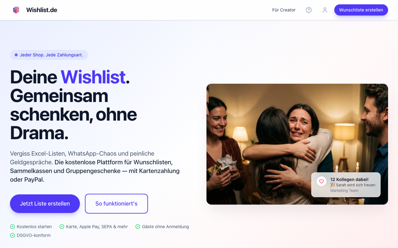 wishlist.de – Screenshot